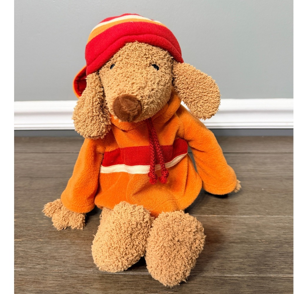 Bath & Body Works Barker Dog Plush Stuffed Animal Orange Hoodie Beanie Vintage